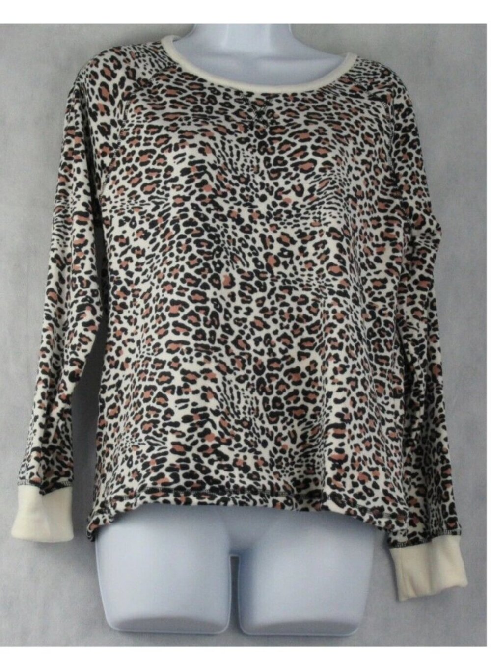 Flora by Flora Nikrooz Women's Velour Pajama Top, Animal Print, Small